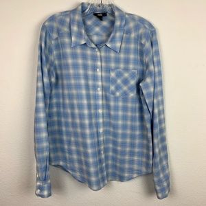 Paige | Blue & Gray Plaid Shirt